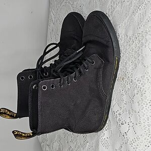 Dr. Martens Sheridan black high top canvas lace up boots shoes sz 4 youth